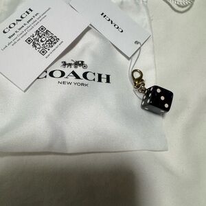 Coach Blue Dice Charm with White Pips